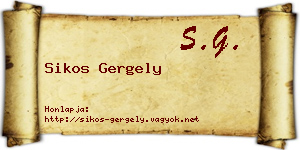 Sikos Gergely névjegykártya